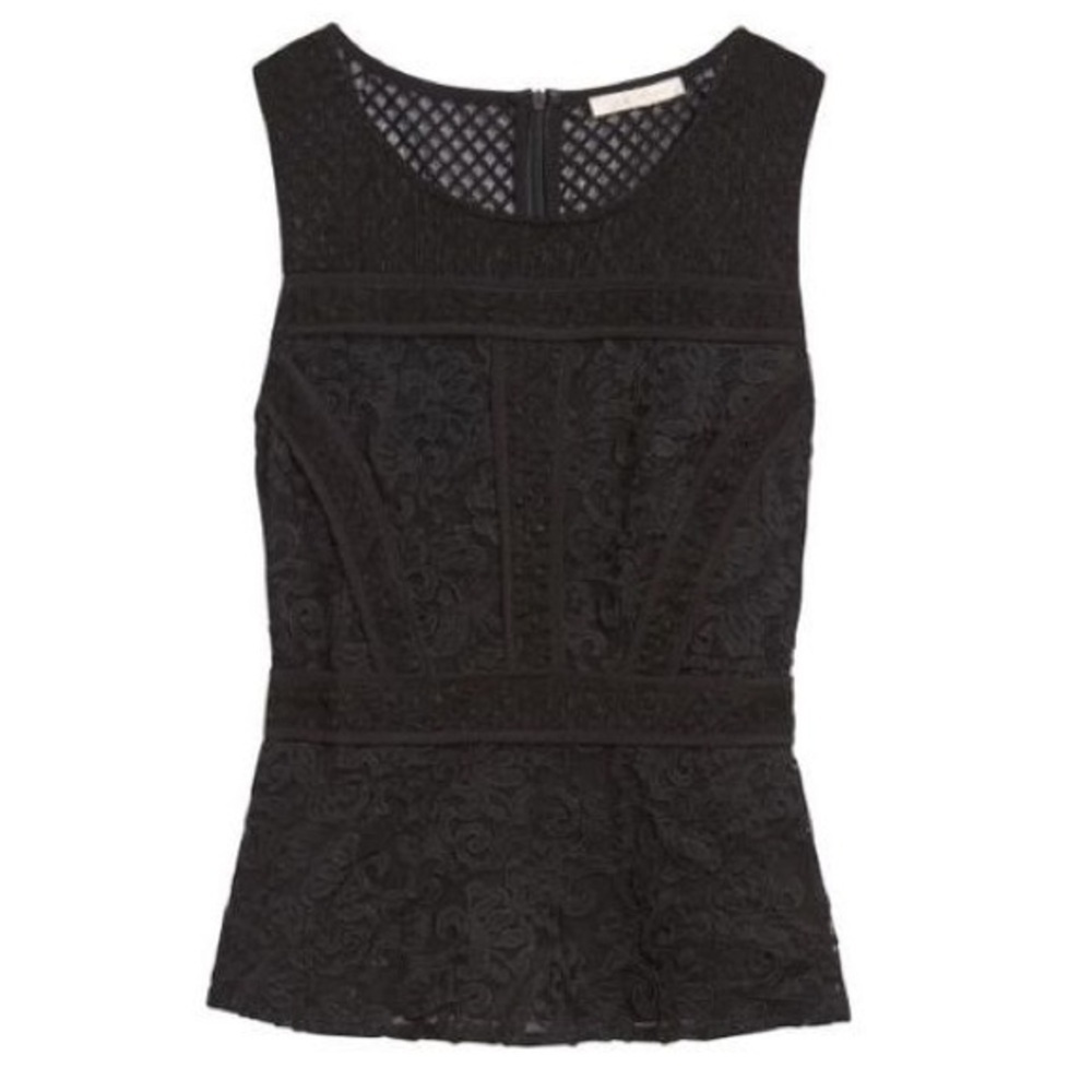 Skies Are Blue Ramilah Peplum Blouse black women’s petite XS